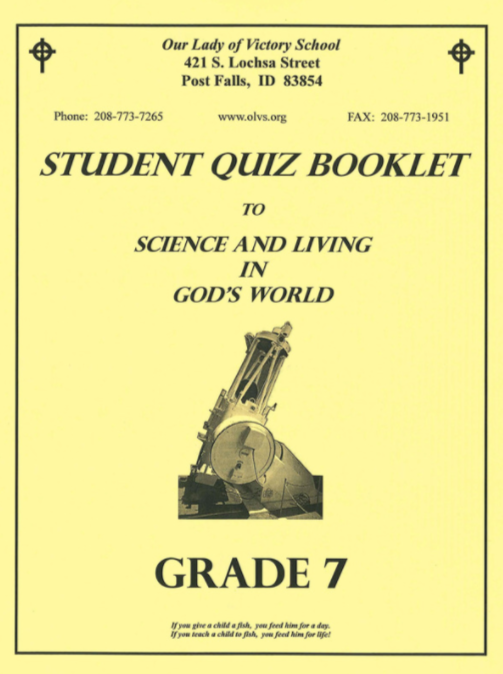 Science & Living in God’s World 7 Quiz Booklet